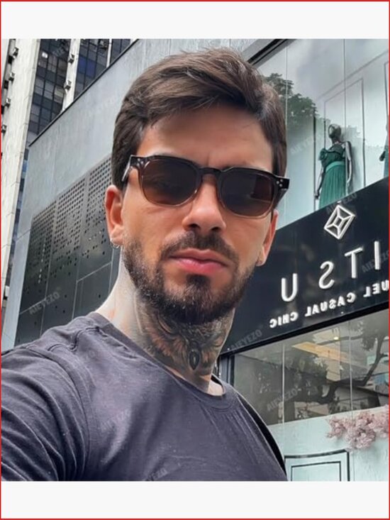 Retro Square Thick Frame Sunglasses UV400 Protection Non-Polarized Composite main image 4
